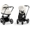 Коляска 2 в 1 Cybex Priam IV Platinum Collection шасси Matt Black, Off White (белый)
