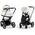 Коляска 2 в 1 Cybex Priam IV Platinum Collection шасси Matt Black, Off White (белый)