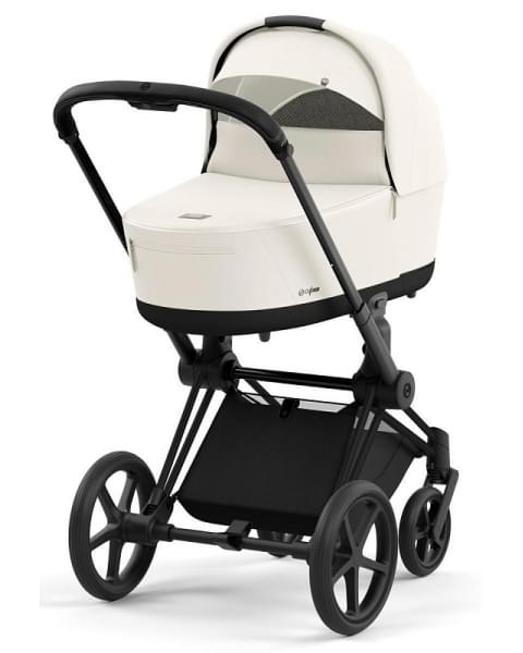 Коляска 2 в 1 Cybex Priam IV Platinum Collection шасси Matt Black, Off White (белый)