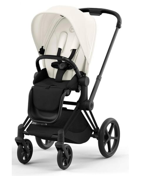 Коляска 2 в 1 Cybex Priam IV Platinum Collection шасси Matt Black, Off White (белый)