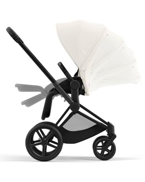 Коляска 2 в 1 Cybex Priam IV Platinum Collection шасси Matt Black, Off White (белый)