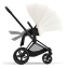 Коляска 2 в 1 Cybex Priam IV Platinum Collection шасси Matt Black, Off White (белый)