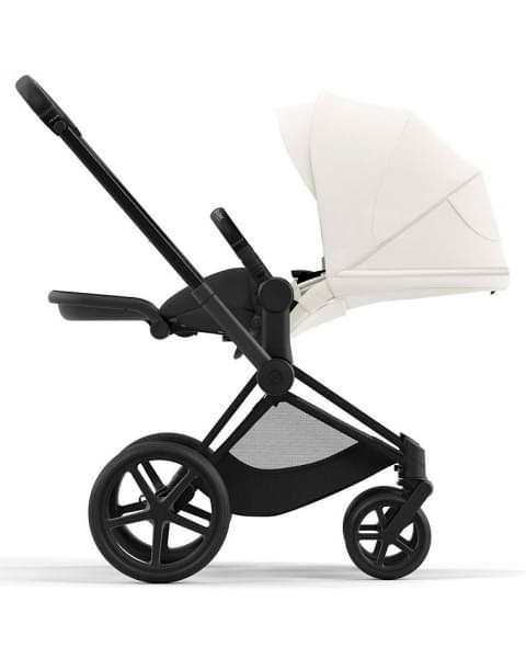 Коляска 2 в 1 Cybex Priam IV Platinum Collection шасси Matt Black, Off White (белый)