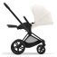 Коляска 2 в 1 Cybex Priam IV Platinum Collection шасси Matt Black, Off White (белый)