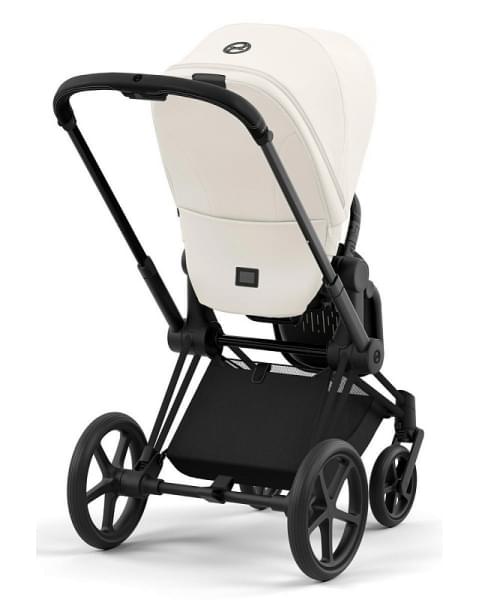 Коляска 2 в 1 Cybex Priam IV Platinum Collection шасси Matt Black, Off White (белый)