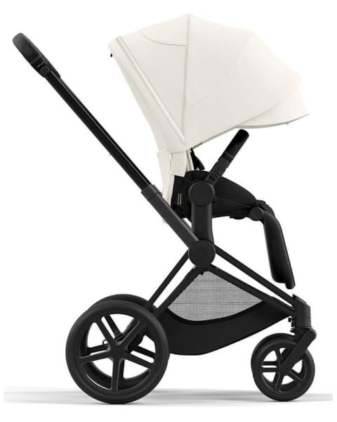 Коляска 2 в 1 Cybex Priam IV Platinum Collection шасси Matt Black, Off White (белый)
