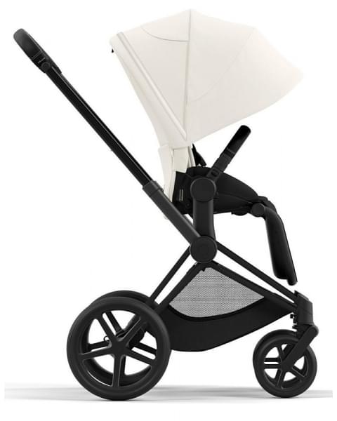 Коляска 2 в 1 Cybex Priam IV Platinum Collection шасси Matt Black, Off White (белый)