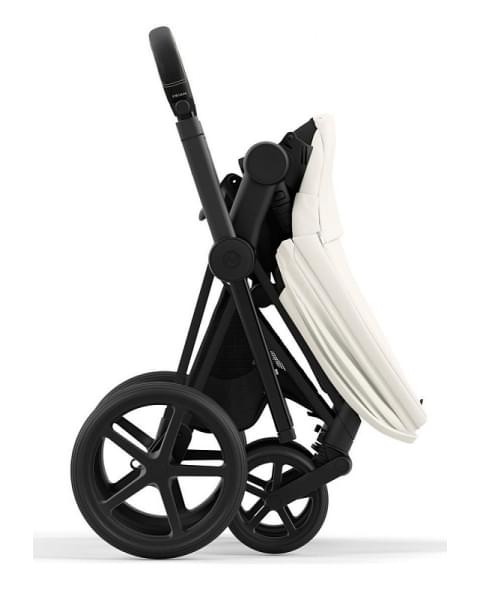 Коляска 2 в 1 Cybex Priam IV Platinum Collection шасси Matt Black, Off White (белый)
