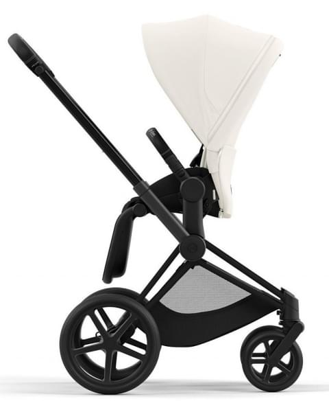 Коляска 2 в 1 Cybex Priam IV Platinum Collection шасси Matt Black, Off White (белый)