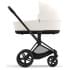 Коляска 2 в 1 Cybex Priam IV Platinum Collection шасси Matt Black, Off White (белый)