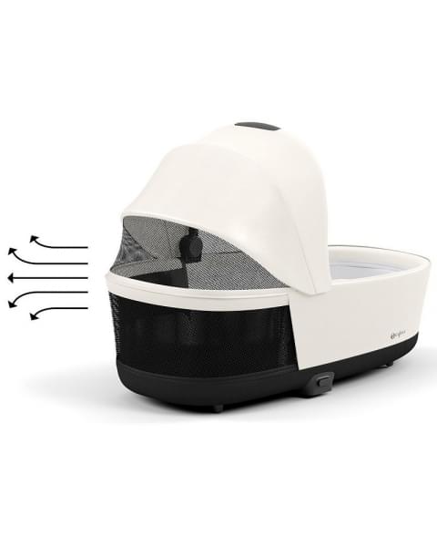 Коляска 2 в 1 Cybex Priam IV Platinum Collection шасси Matt Black, Off White (белый)