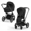 Коляска 2 в 1 Cybex Priam IV Platinum Collection шасси Matt Black, Sepia Black (Черный)