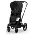 Коляска 2 в 1 Cybex Priam IV Platinum Collection шасси Matt Black, Sepia Black (Черный)