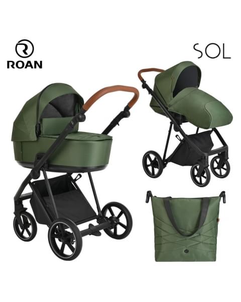 Коляска 2 в 1 Roan Sol, Boho Green (Темно-зеленый)