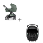 Коляска 3 в 1 Agex Prima Pro 2025, Green (Зеленый) + Автокресло Agex i-Safe (0-13 кг), Black (Черный)