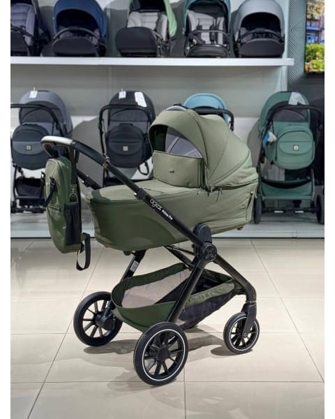 Коляска 3 в 1 Agex Prima Pro 2025, Green (Зеленый) + Автокресло Agex i-Safe (0-13 кг), Black (Черный)
