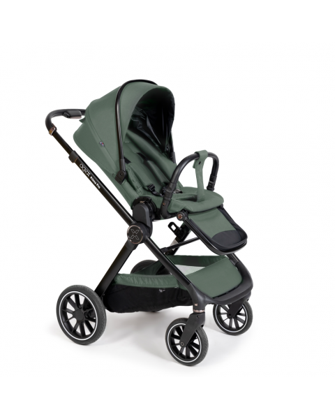Коляска 3 в 1 Agex Prima Pro 2025, Green (Зеленый) + Автокресло Agex i-Safe (0-13 кг), Black (Черный)