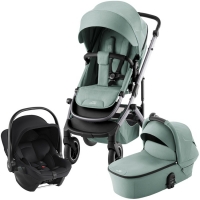 Коляска 3 в 1 Britax Roemer Smile 5Z, Jade Green (Зеленый) + Автокресло Baby-Safe Core, Midnight Grey (темно-серый)