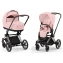Коляска 3 в 1 Cybex Priam IV Rosegold и автокресло Cloud G i-Size Lava Grey Peach Pink