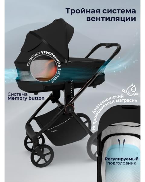 Коляска Sweet Baby 3в1 SBL Elegante Therma Black