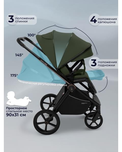 Коляска Sweet Baby 3в1 SBL Elegante Therma Green