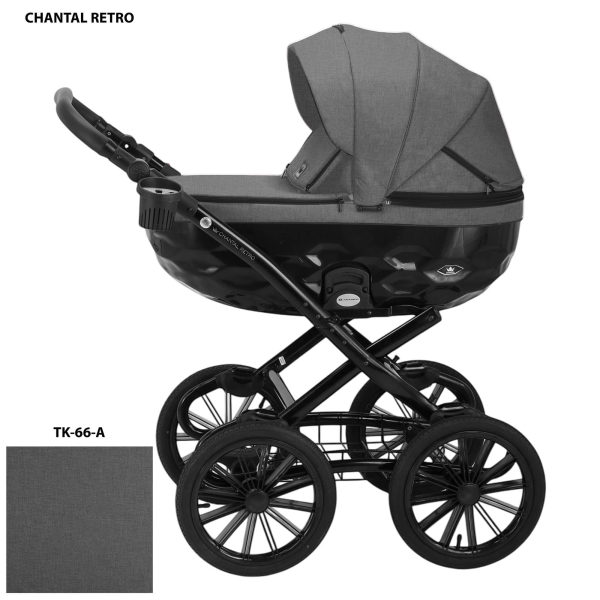 Детская коляска Adamex Chantal Retro 2 в 1 C-TK66A (Т.СЕРАЯ)