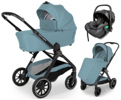 Коляска Agex Prima Pro 3 в 1 с автокреслом i-Safe Black Mint (Зеленый)