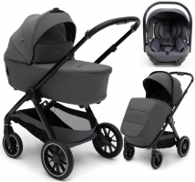 Коляска Agex Prima Pro 3 в 1 с автокреслом i-Team Grey Midnight Grey (Темно-серый)
