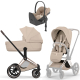 Коляска 4 в 1 Cybex Priam V Rosegold Style Cozy Beige + Cloud T Cozy Beige Plus Base T