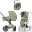 Коляска 3 в 1 Cybex Priam V Rosegold Style Sage Green + Cloud T Sage Green Plus