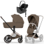 Коляска 4 в 1 Cybex Priam V Rosegold Style Coconut Brown + Cloud T Sepia Black Base T