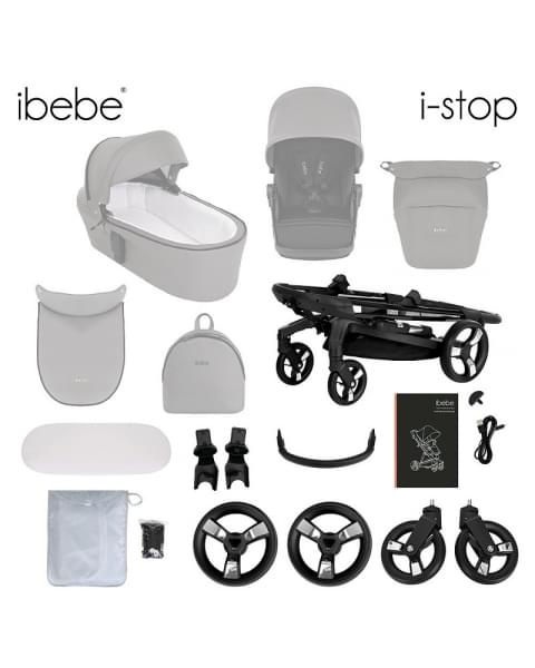 Коляска Ibebe I-Stop Leather 2 в 1 IS 28 Crocodile White/Chrom