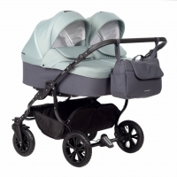 Коляска для двойни 2 в 1 Indigo Charlotte Sity, Cs 02 (Серый + Шалфей)