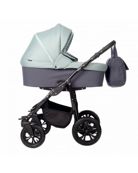 Коляска для двойни 2 в 1 Indigo Charlotte Sity Duo, Cs 02 (Темно-серый + Шалфей)