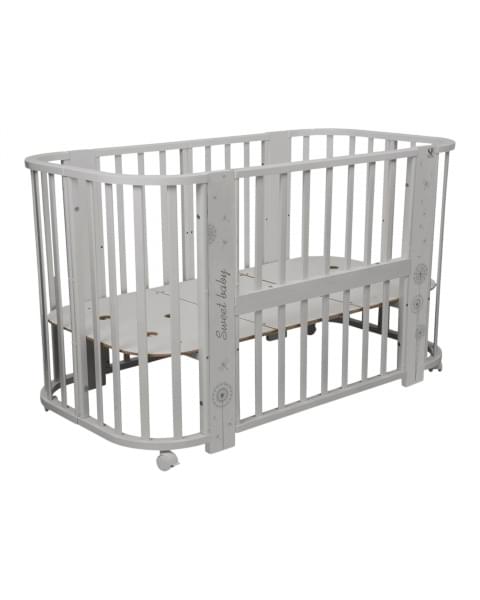 Кровать детская 5 в 1 Sweet Baby Arte Серая/одуванчик