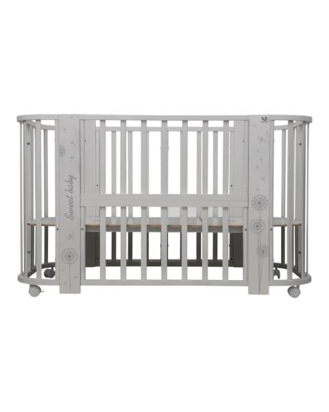 Кровать детская 5 в 1 Sweet Baby Arte Серая/одуванчик