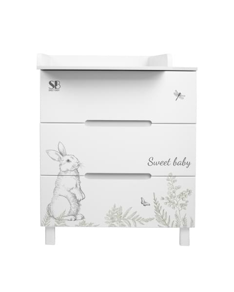 Пеленальный комод Sweet Baby Arte белый/заяц
