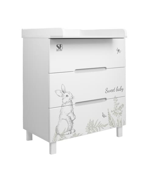 Пеленальный комод Sweet Baby Arte белый/заяц