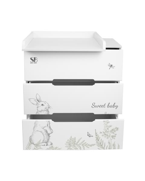 Пеленальный комод Sweet Baby Arte белый/заяц