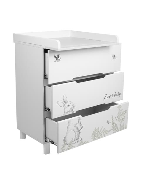 Пеленальный комод Sweet Baby Arte белый/заяц