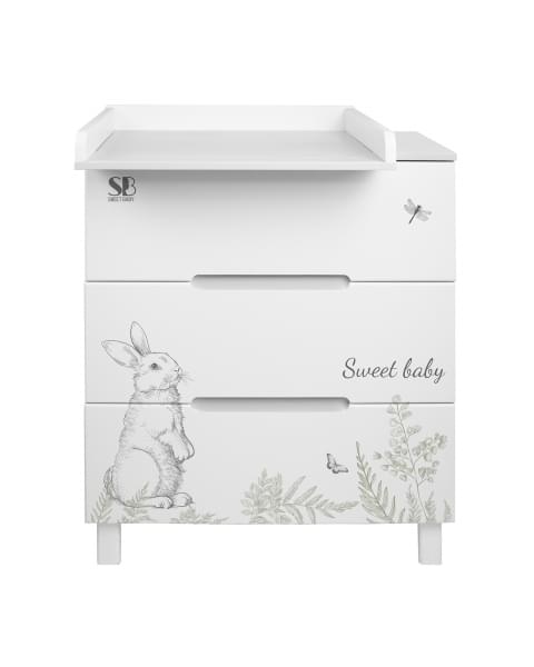 Пеленальный комод Sweet Baby Arte белый/заяц