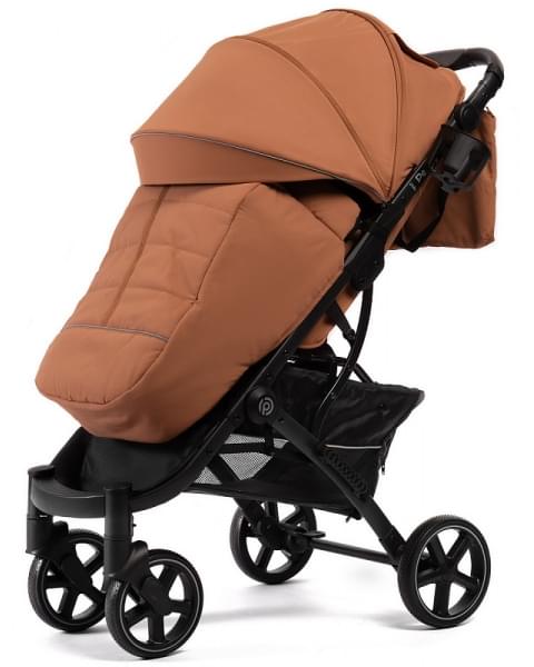 Прогулочная коляска Peppy Polo 2.0 Toffee черная рама, сумка