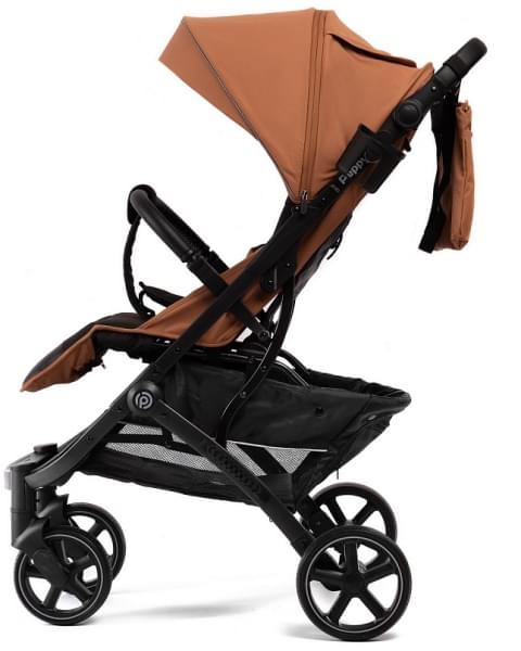 Прогулочная коляска Peppy Polo 2.0 Toffee черная рама, сумка