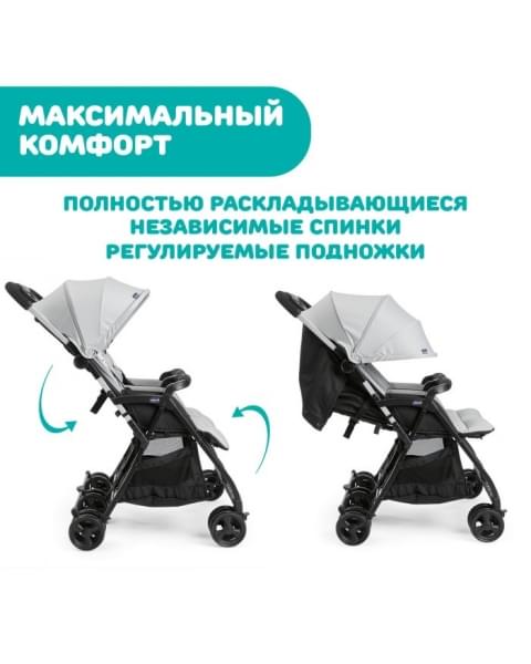 Прогулочная коляска для двойни Chicco Ohlala Twin, Black Night (Черный)