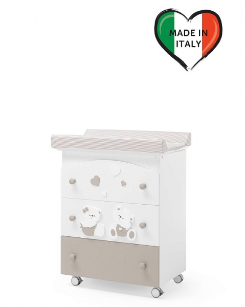 Пеленальный комод Erbesi Mirtillo белый/песочный