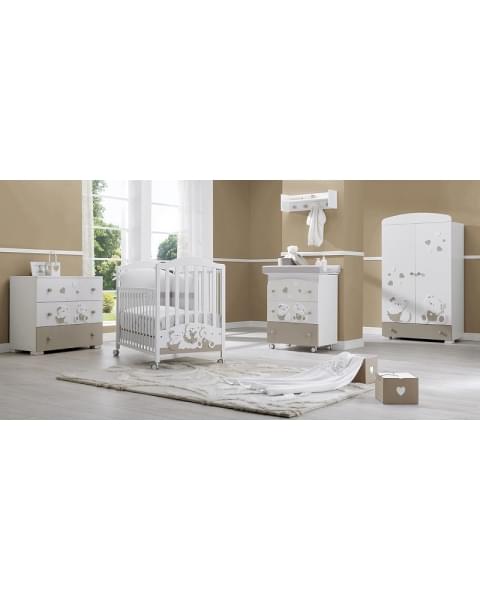 Пеленальный комод Erbesi Mirtillo белый/песочный