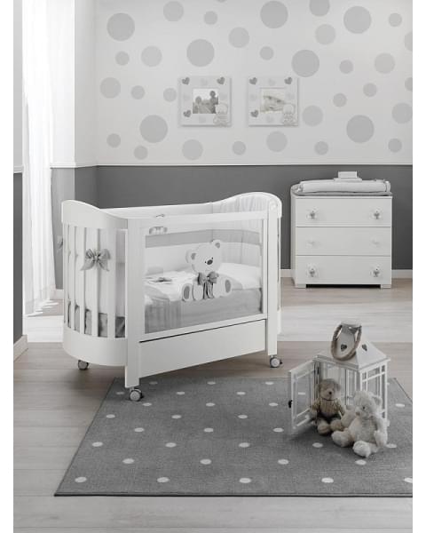 Детская кровать Erbesi Tato Ovale (Тато овальная) белый/серый