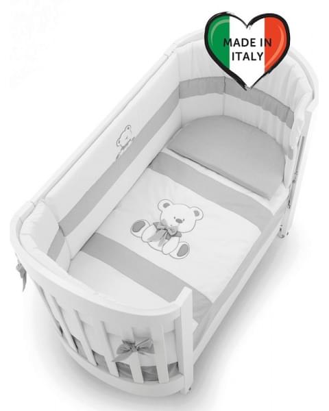 Детская кровать Erbesi Tato Ovale (Тато овальная) белый/серый