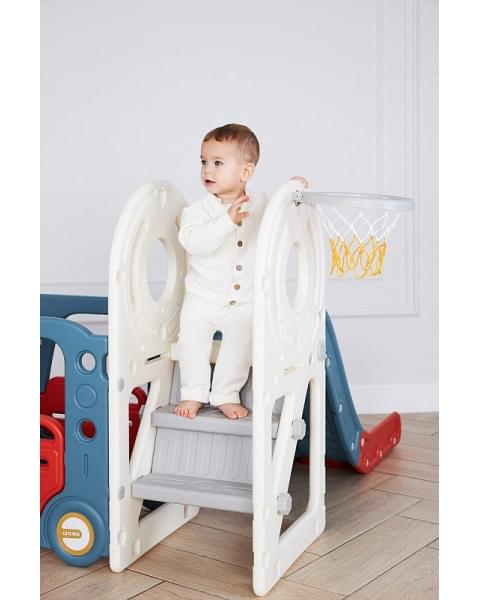 Игровой комплекс с горкой UNIX Kids Bus 171 см Red