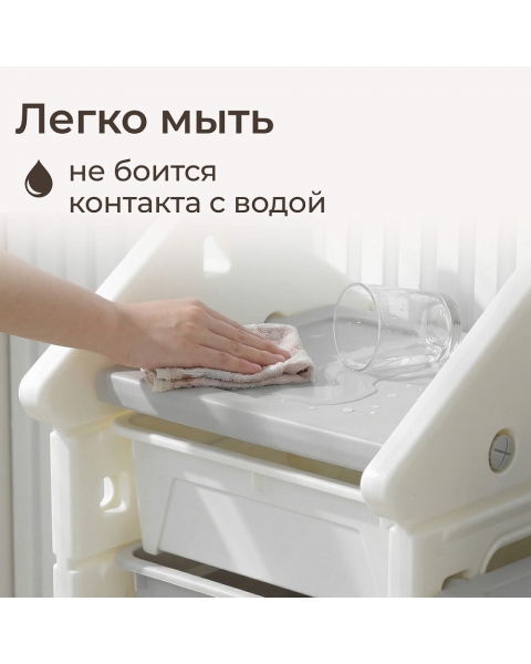 Стеллаж для игрушек и книг UNIX Kids Замок Сastle серый